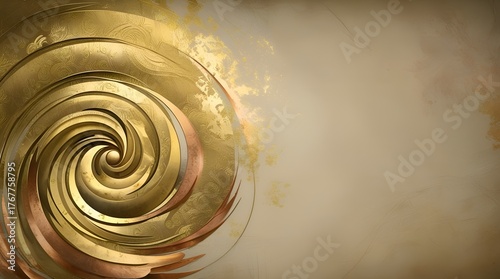 Modern abstract background in Antique Brass tones featuring layered metallic surfaces, warm highlights, and aged patina effects. Perfect for classic branding, packaging, or artistic compositions