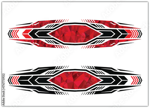 Car stickers and racing stripes vector designs for sporty vehicle decals