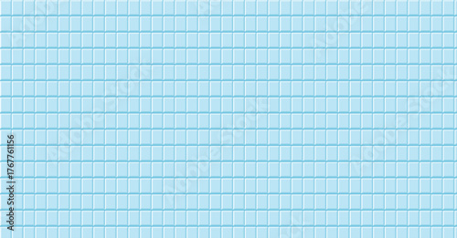 Blue square ceramic tiles on the bathroom wall. Marble tiles for the floor. Vector modern illustration