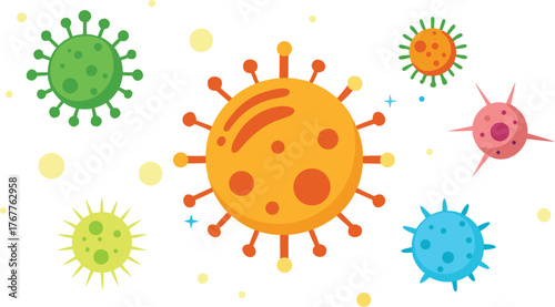 Colorful virus cells