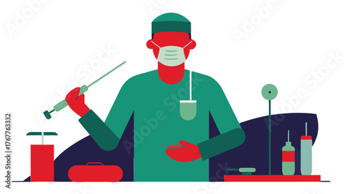 Doctor performing medical procedure