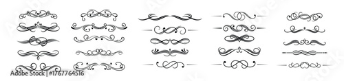 calligraphic elements and headers set