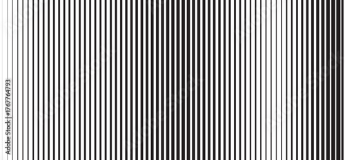 Clean vector stripes in black and white with a subtle gradient. The fade transition flows within an abstract line pattern. Background wallpaper.