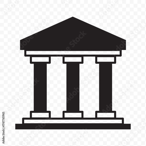 Bank icon isolated on transparent background from finance collection. bank icon trendy and modern bank symbol for logo, web, app, UI. bank icon simple sign. bank icon flat illustration.