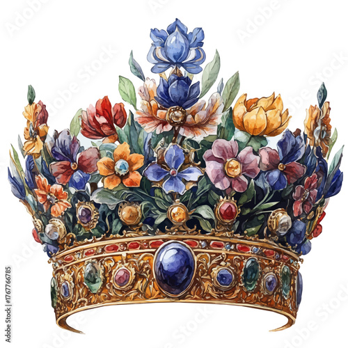 watercolor vector of Tiara Of The Empress, isolated on a white background.