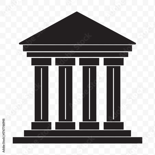 Bank icon isolated on transparent background from finance collection. bank icon trendy and modern bank symbol for logo, web, app, UI. bank icon simple sign. bank icon flat illustration.