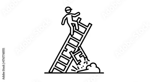 Conceptual Illustration Depicting Failure, Risk, and the Consequences of Unsound Methods