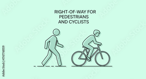 Conceptual Illustration Depicting Right Of Way Regulations for Pedestrians and Cyclists Explained