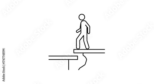 Conceptual Illustration Depicting Risk Taking and Uncertainty on Abstract Platforms