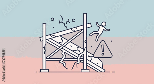Collapsing Scaffolding: A Visual Depiction of Workplace Hazards and Safety Failures