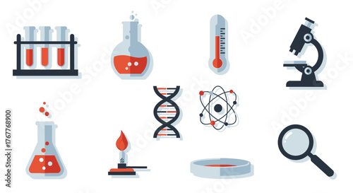 Science laboratory equipment vector illustration offers a modern and comprehensive look for
