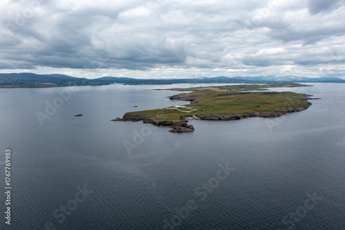 Aerial View of St John's Point Lighthouse in County Donegal, Ireland