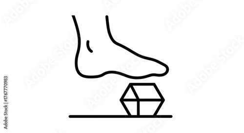 Foot Standing On Geometric Structure Conceptualizing Pressure And Overpowering Elements