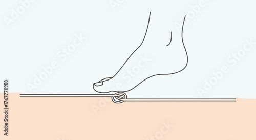Foot Touching a Knot Representing Restriction, Limitation, Or Challenge Concepts