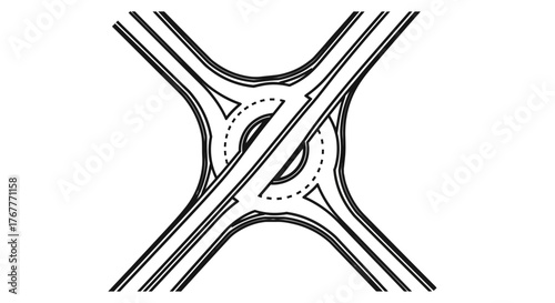Geometric Intersection of Roads Representing Infrastructure and Transportation Network