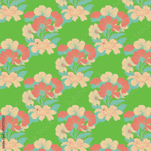Watercolor colorful seamless floral pattern design