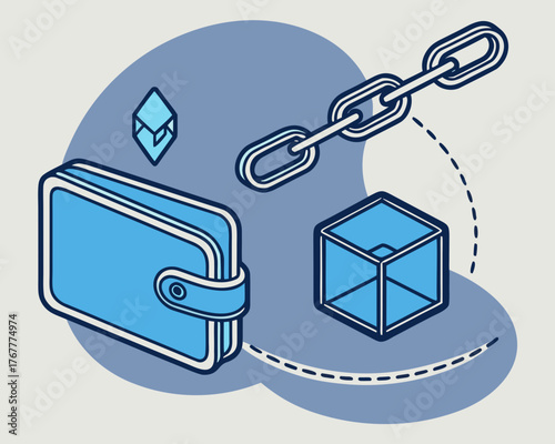 Digital wallet with blockchain technology and cryptocurrency