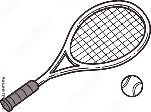 Tennis racket vector illustration | Sports equipment graphic