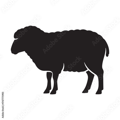 sheep icon silhouette vector flat illustration design on white background
