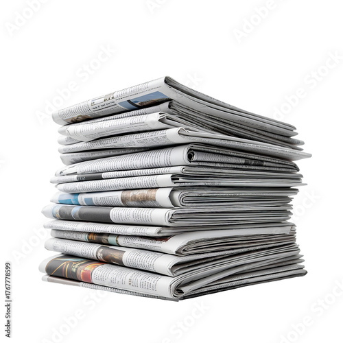 Stack of Newspapers isolated on a transparent background 2