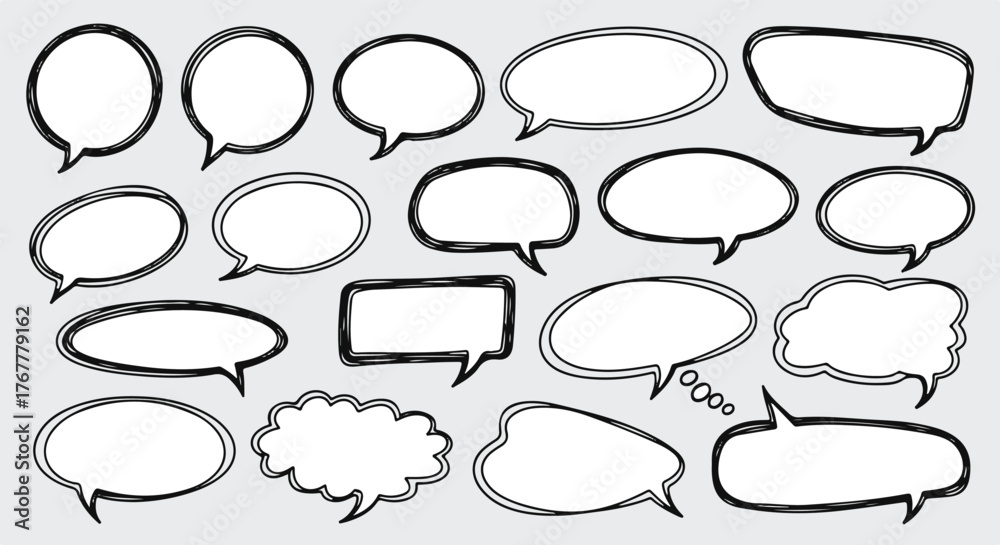 Fototapeta premium Various comic book speech bubbles for creative storytelling