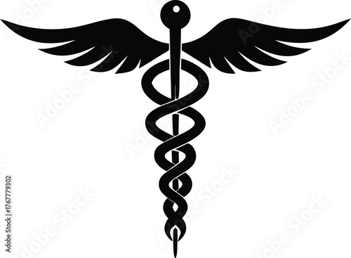 Caduceus Medical Snake Logo Icon