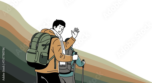 Hikers Ascending Into Adventure: A Journey of Exploration and Camaraderie in Nature