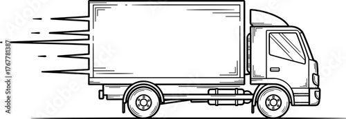Sketch of a Delivery Truck Conveying Speed and Efficiency