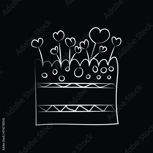 Black chalkboard design with vintage crown symbol and wedding flower frame decoration