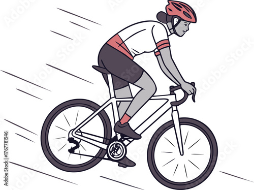 Simple bicycle rider icon | Cycling vector symbol