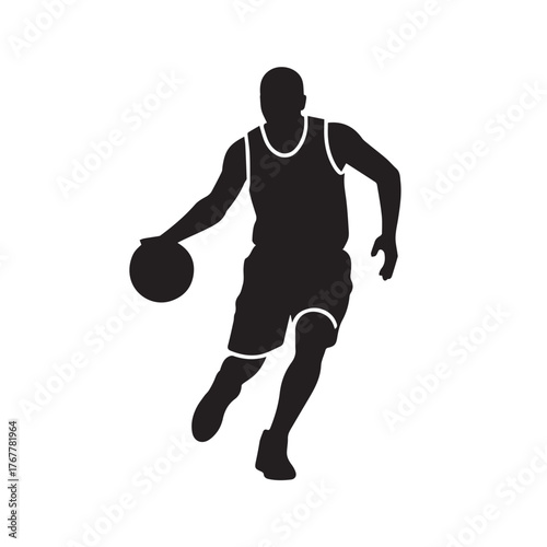 Basketball Player Dunking Silhouette Vector