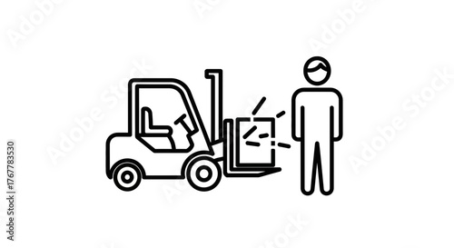 Industrial Logistics and Workers: A Simple Icon Representing Transportation and Delivery