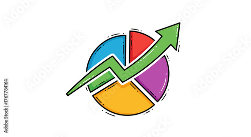 Free Download Vector Illustration of AI Growth Chart Showing Upward Trend - Business Analysis Concept - GFXLoad