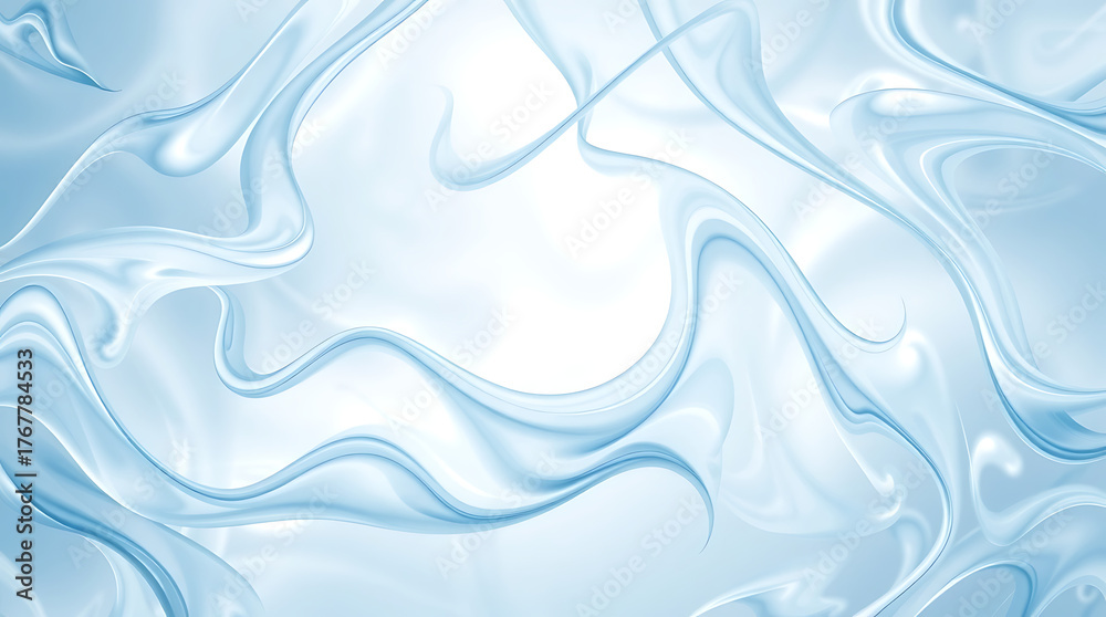 Naklejka premium Ethereal Blue Swirls: A mesmerizing display of swirling blue gradients, evoking a sense of calm and fluidity. This abstract composition uses flowing forms to create a tranquil experience.