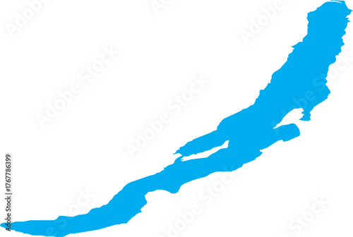  Lake Baikal, Russia Vector Map Shape