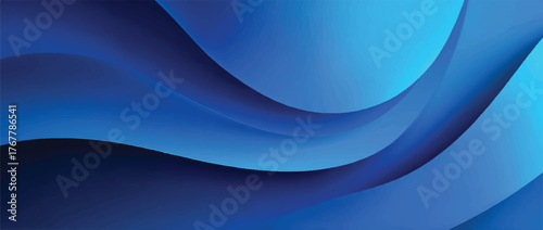Abstract Blue Wavy Background with Gradient Shadows and Light Effects for Modern Design Presentations and Creative Visualizations with Sleek Smooth Surfaces and Motion