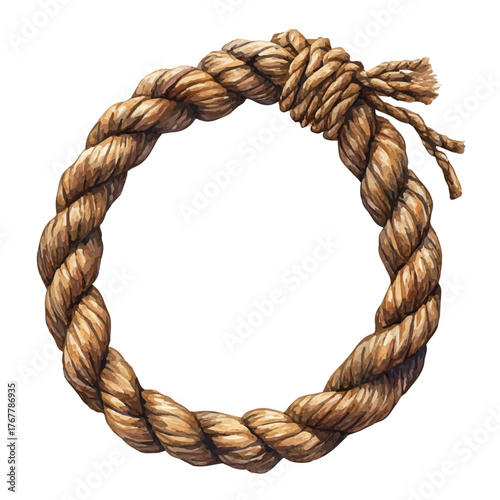 watercolor vector of Rope Bracelet, isolated on a white background.