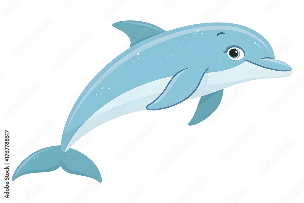 Obraz premium Soft Blue Dolphin Vector Illustration