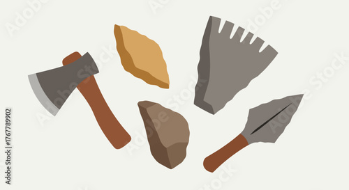 Collection of Ancient Tools and Artifacts for Archaeological Digs.