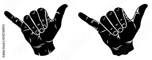 Two shaka hand signs, a gesture of friendship and understanding in hawaiian culture