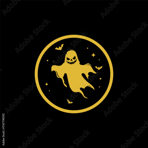 Halloween scary gosh Logo Design Template
