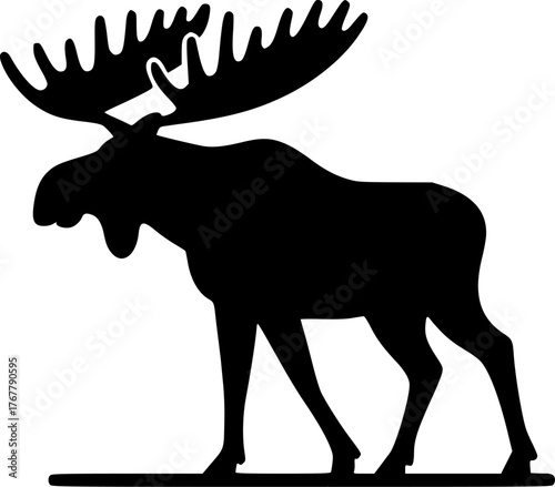 moose silhouette sign, symbol, vector, art