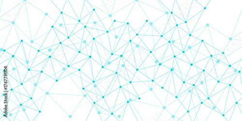 Digital data visualization Network geometry background. plexus mesh backdrop molecular. Abstract geometric pattern composed of triangular. connected lines and dots with white background.