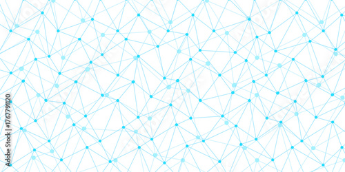 Digital data visualization Network geometry background. plexus mesh backdrop molecular. Abstract geometric pattern composed of triangular. connected lines and dots with white background.