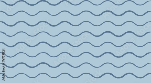 Wavy Blue Lines on Light Blue Background