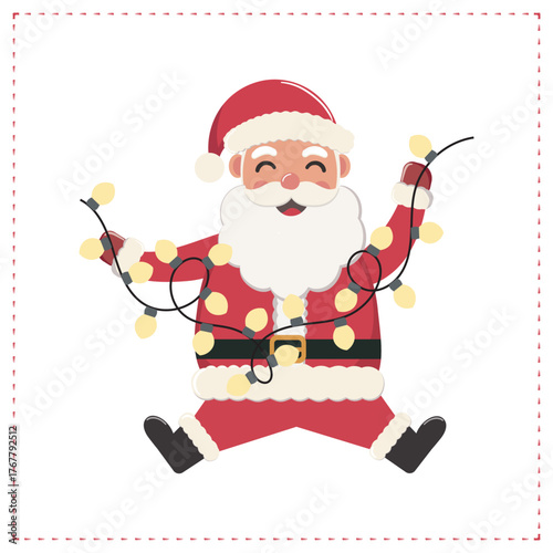santa claus with a chtistmas lite