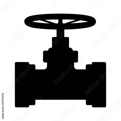 Industrial valve silhouette vector graphic resource for engineering and plumbing designs needs