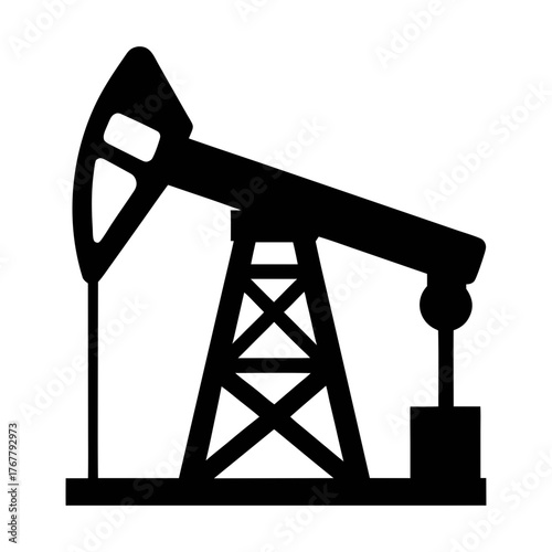 Oil pump jack vector illustration for petroleum industry energy production and extraction design
