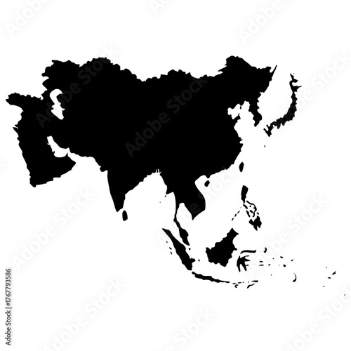 Asia map silhouette vector .eps