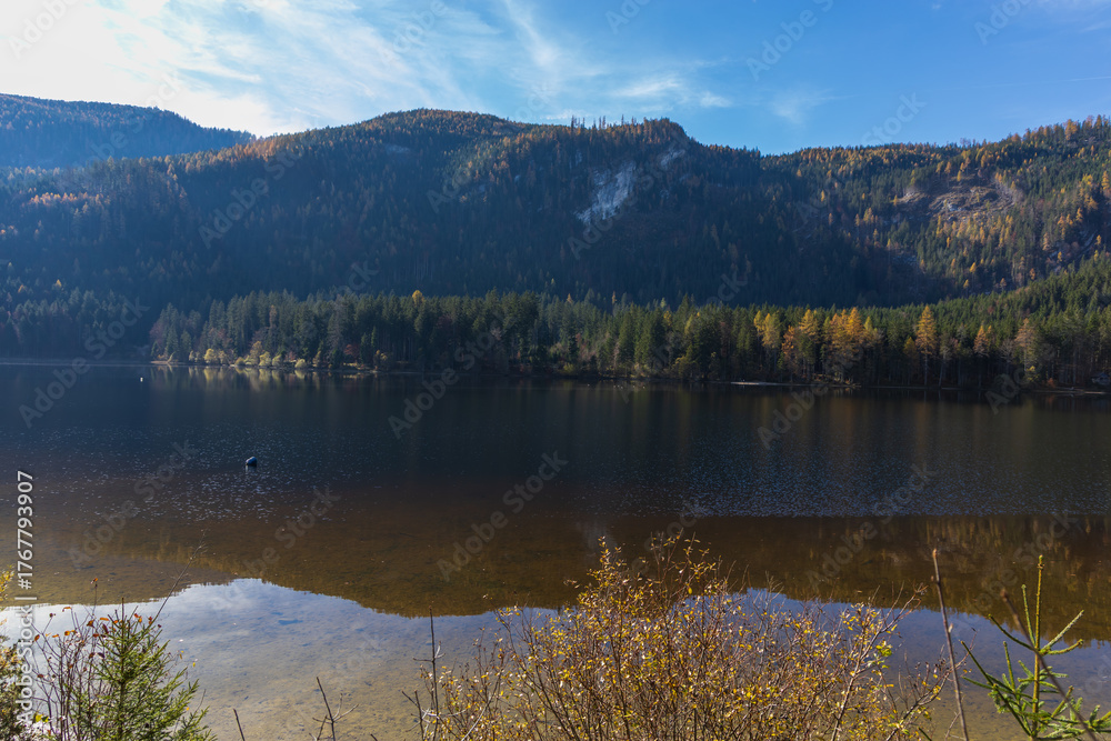 Fototapeta premium Lake landscape. Picturesque lake Ödensee Austria